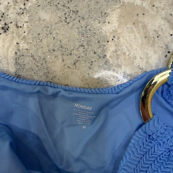 Monday Swimwear BRONTE BOTTOM - AZURE CRINKLE Size Medium - Picture 5 of 6